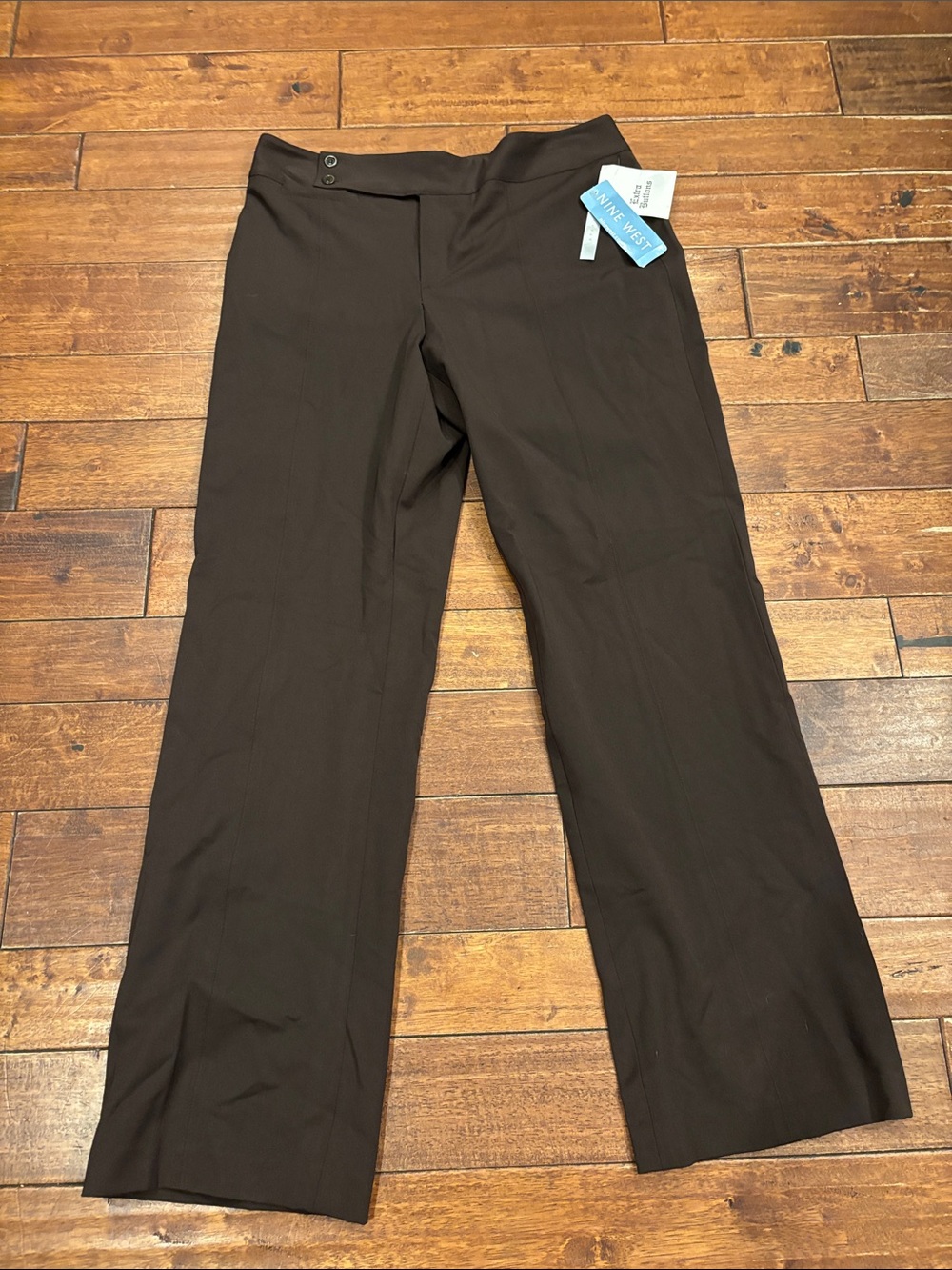 NWT Nine West Womans Straight-Leg stretchy Dress Pants in Java 12